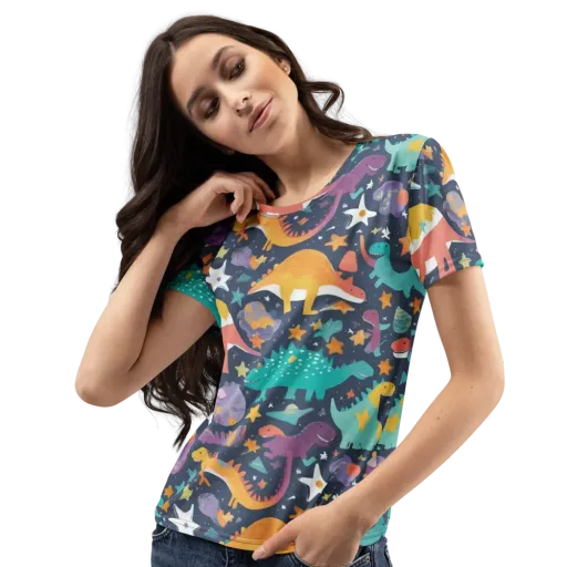Dino Starfield on a Women's Crew Neck T-Shirt