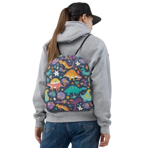 Dino Starfield on a Drawstring Bag