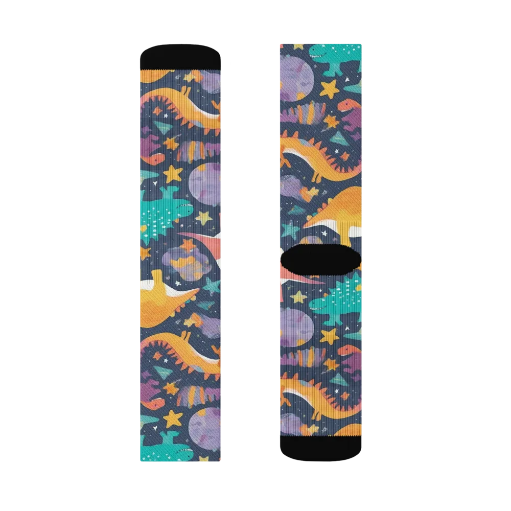 Dino Starfield on Socks — Right Sock
