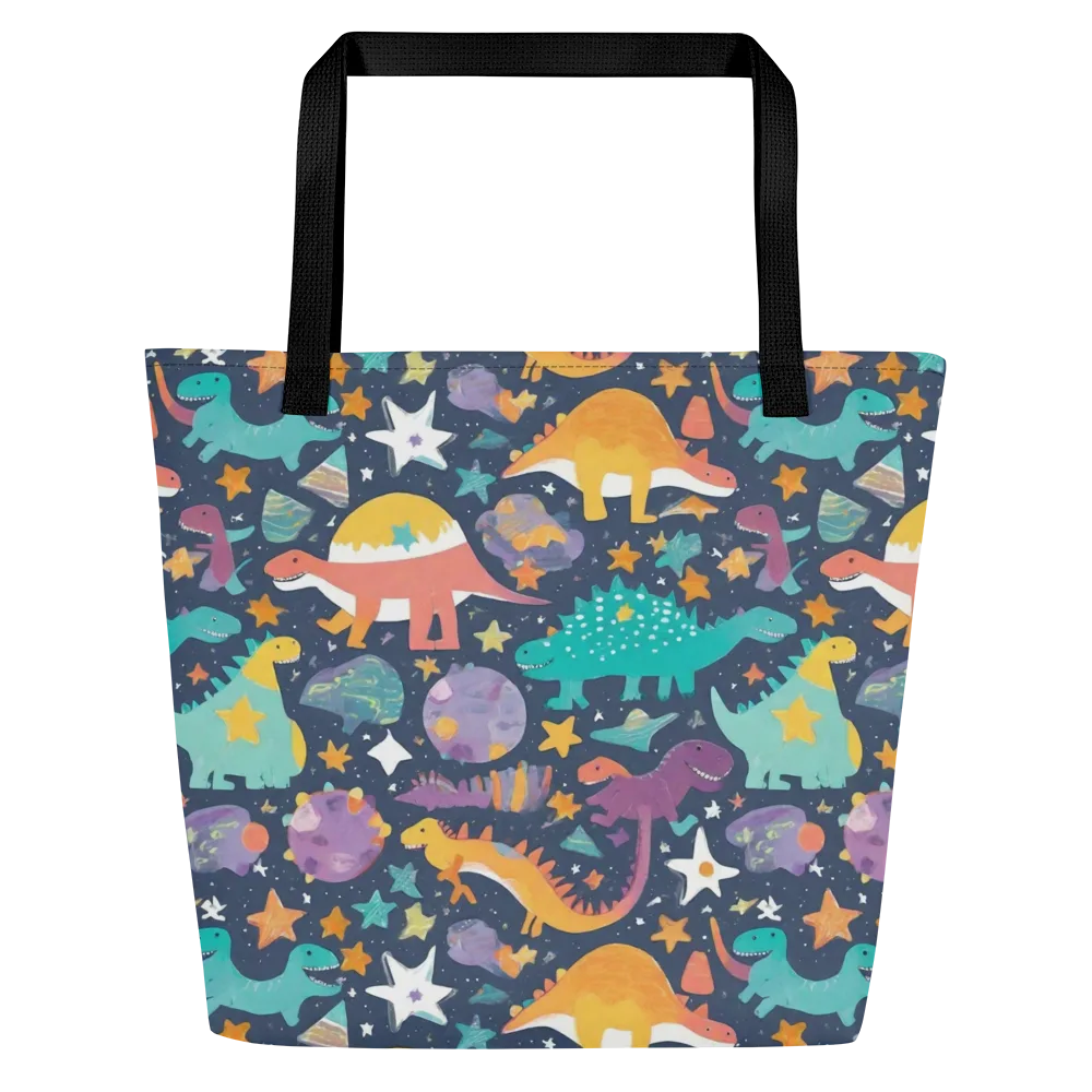 Dino Starfield on Large Tote Bag W/ Pocket — Front