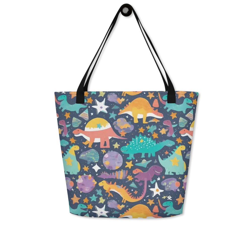 Dino Starfield on Large Tote Bag W/ Pocket — Front