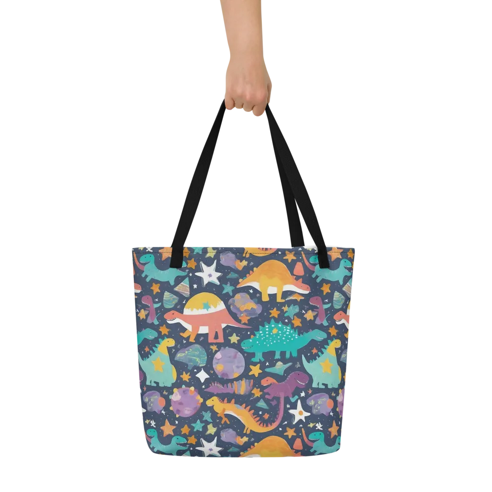 Dino Starfield on Large Tote Bag W/ Pocket — Front