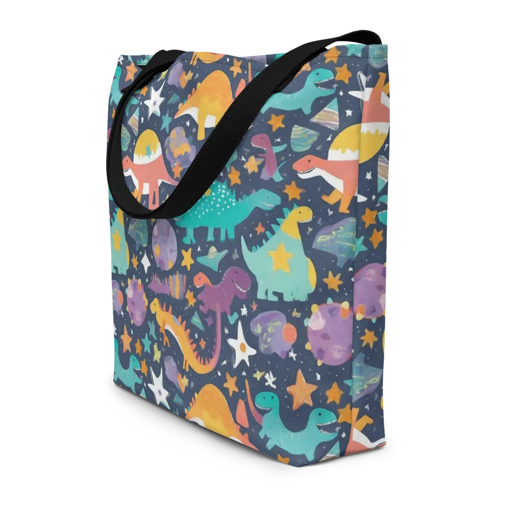 Dino Starfield on Large Tote Bag W/ Pocket — Front