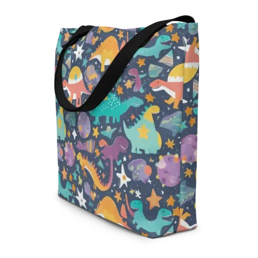 Dino Starfield on a Large Tote Bag W/ Pocket