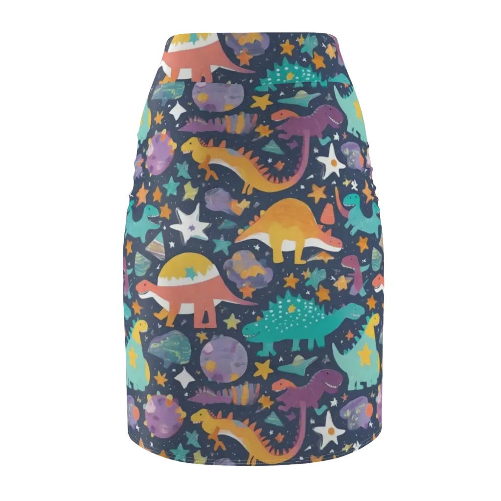 Dino Starfield on Pencil Skirt — Back