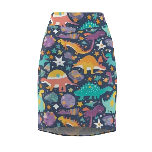 Dino Starfield on a Pencil Skirt