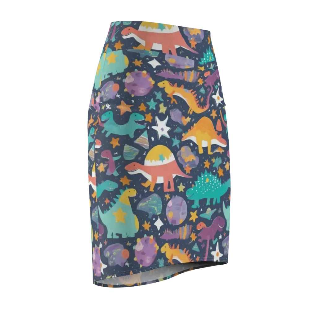 Dino Starfield on Pencil Skirt — Front Side