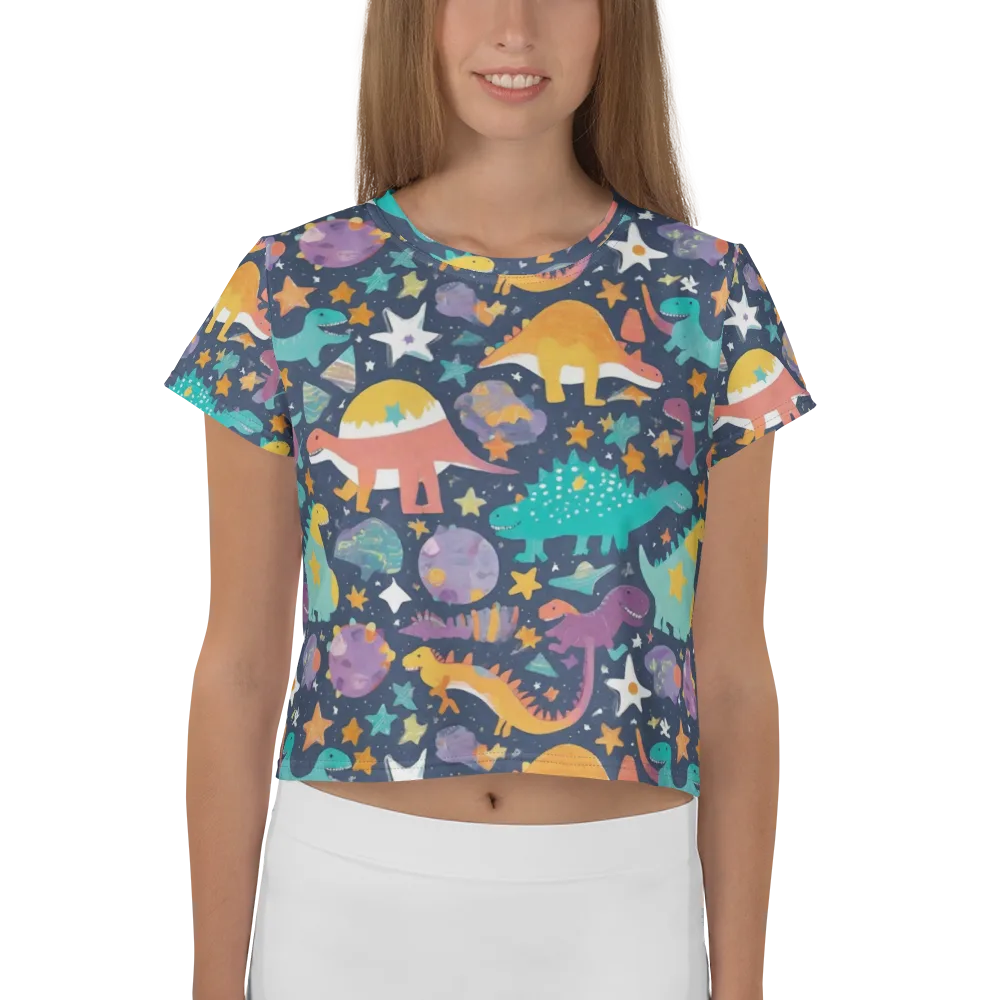 Dino Starfield on Crop Tee — Front