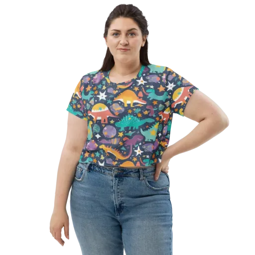 Dino Starfield on a Crop Tee