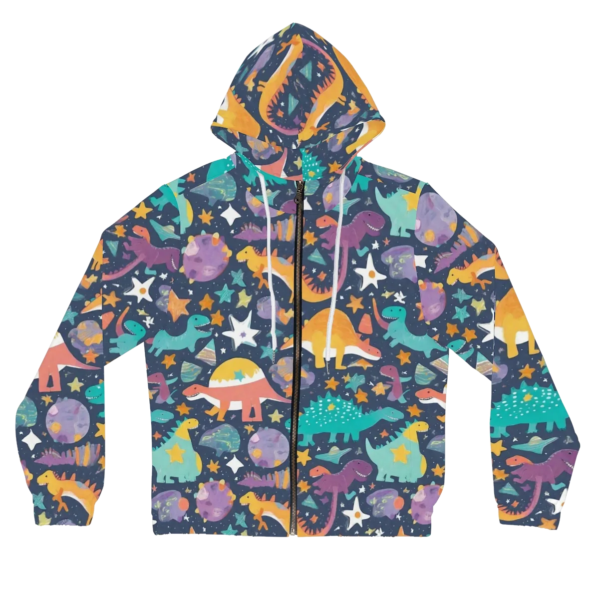 Dino Starfield on Women's Full-Zip Hoodie — Front