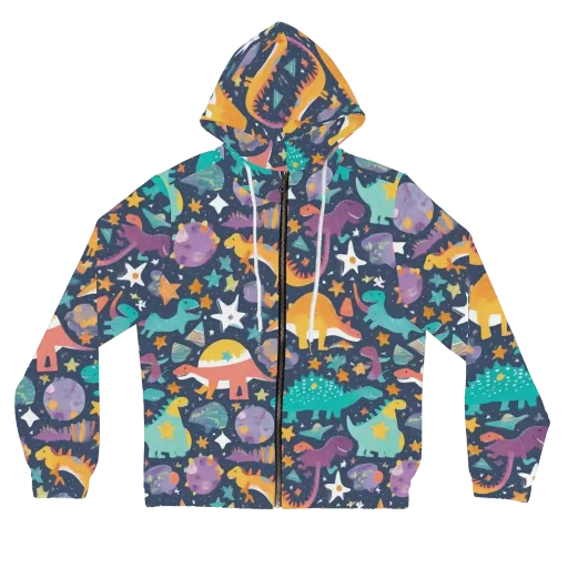 Dino Starfield on a Women's Full-Zip Hoodie