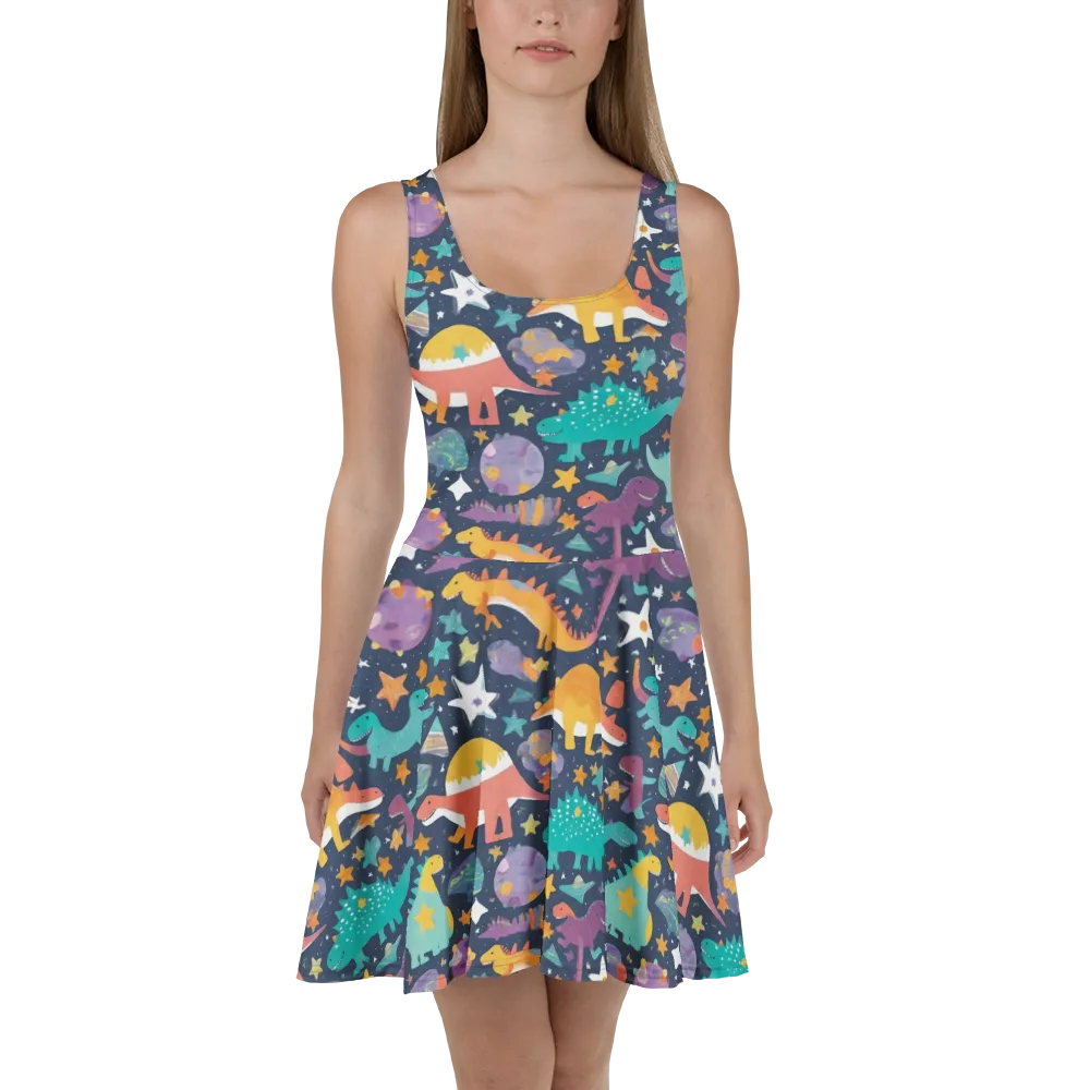 Dino Starfield on Skater Dress — Front