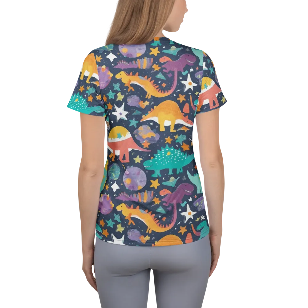 Dino Starfield on Women's Athletic T-Shirt — Back