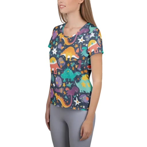 Dino Starfield on a Women's Athletic T-Shirt