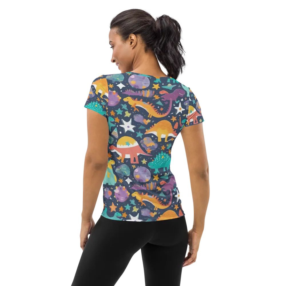 Dino Starfield on Women's Athletic T-Shirt — Back
