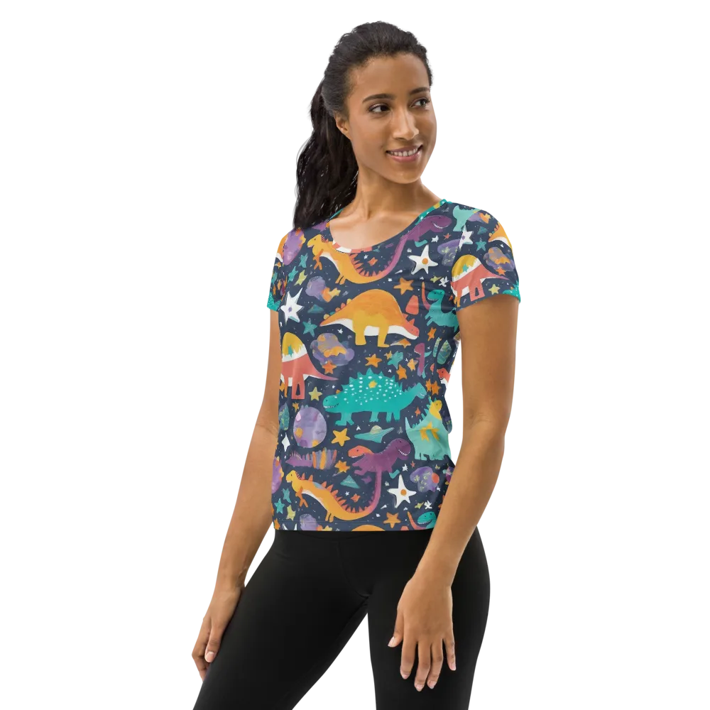Dino Starfield on Women's Athletic T-Shirt — Left