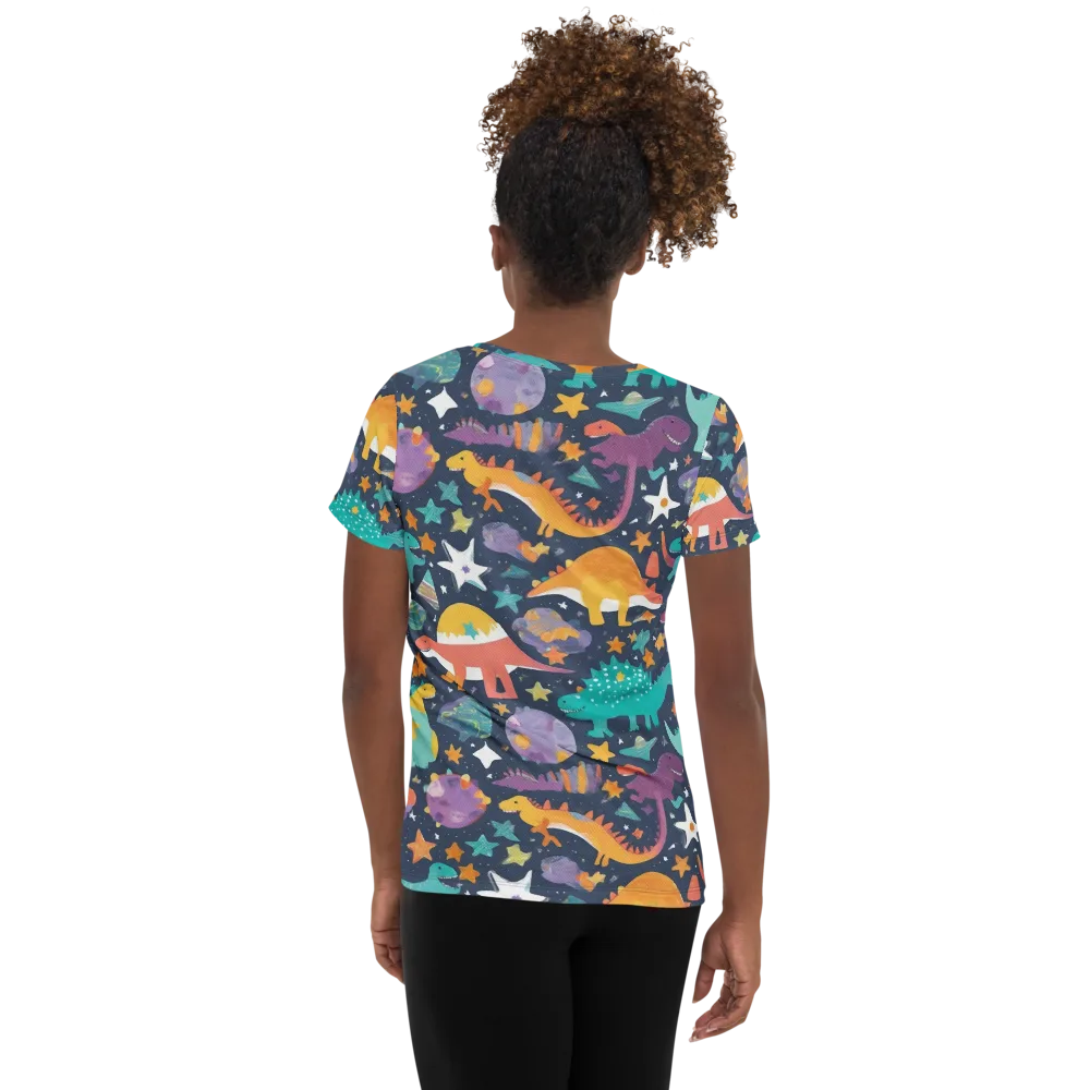 Dino Starfield on Women's Athletic T-Shirt — Back