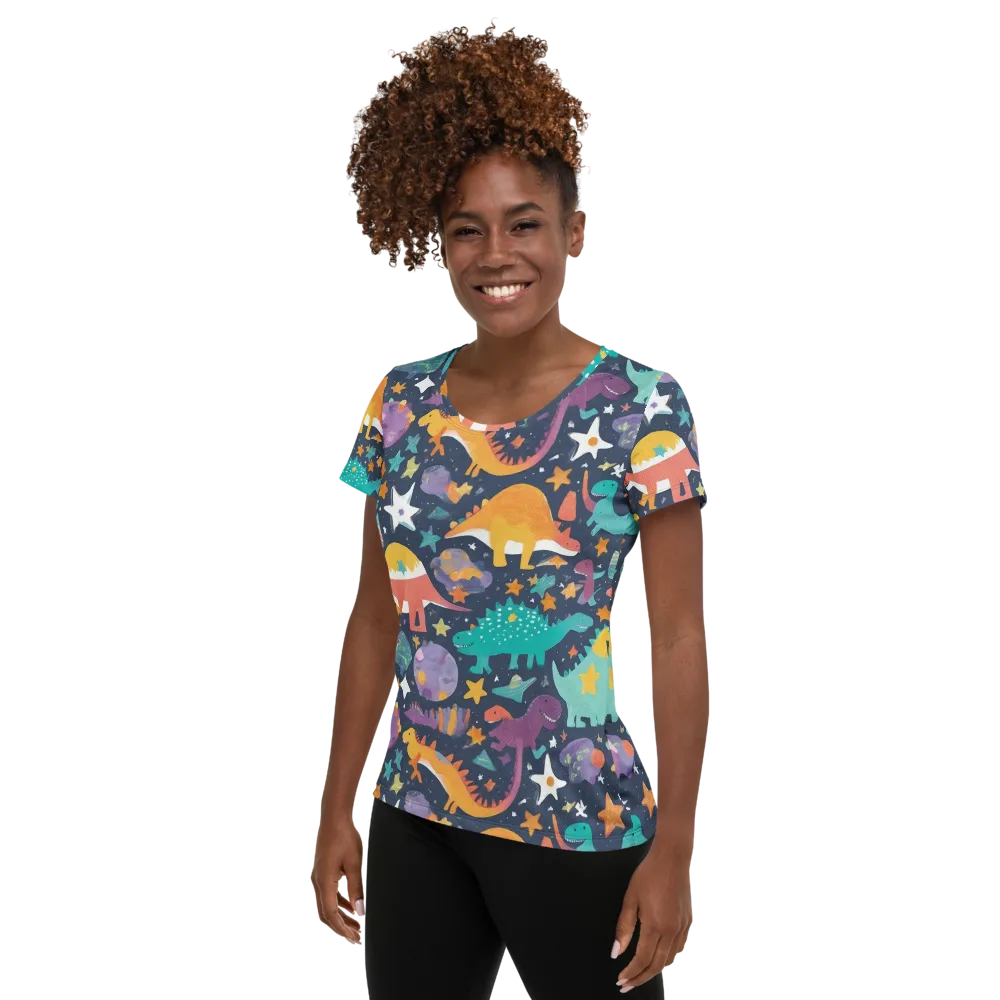 Dino Starfield on Women's Athletic T-Shirt — Left