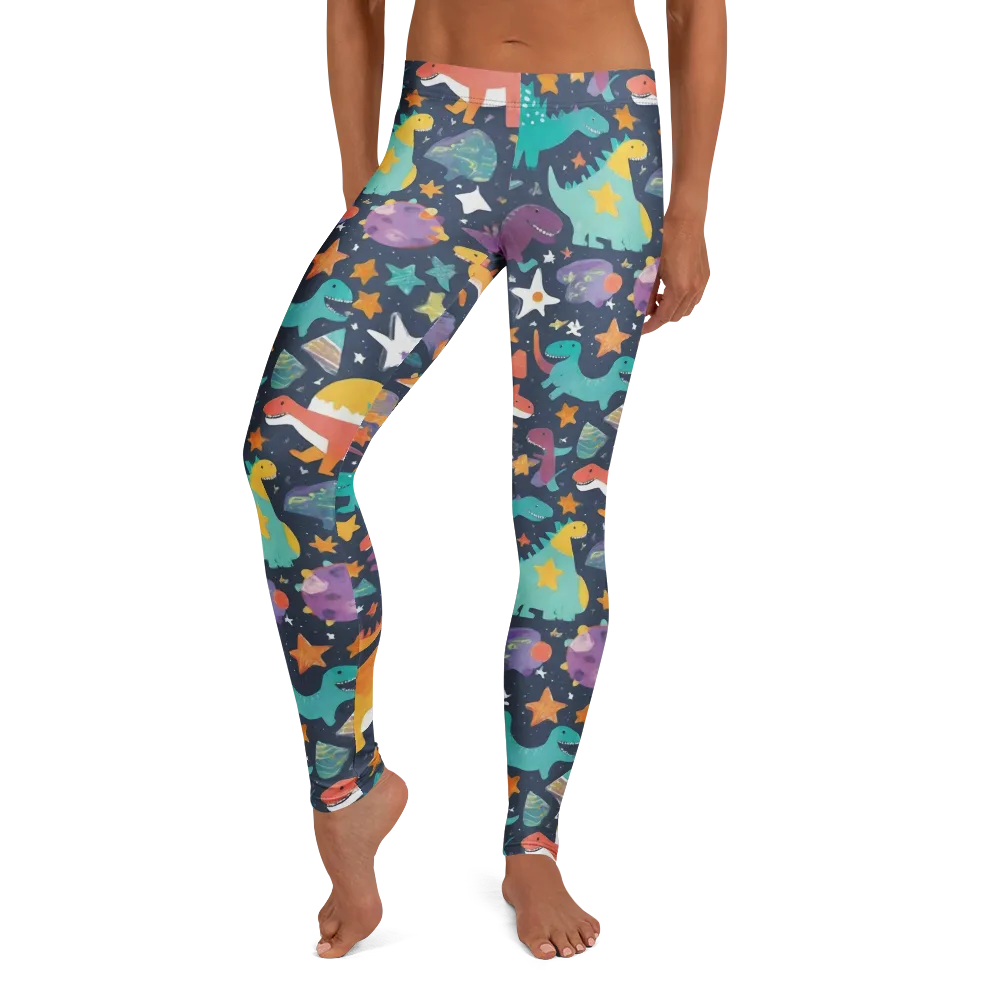 Dino Starfield on Leggings — Front