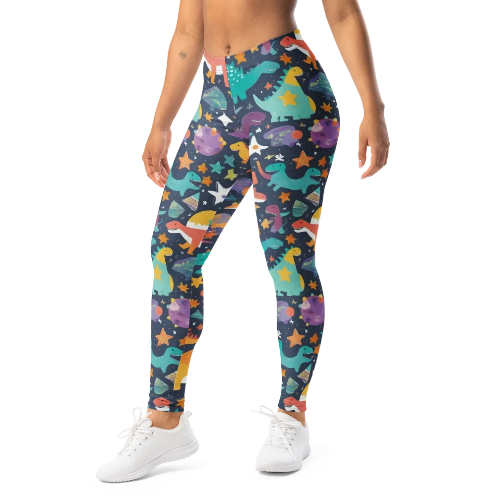 Dino Starfield on Leggings — Left Front