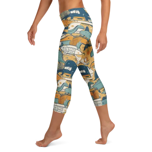 Jurassic Drift on a Capri Leggings