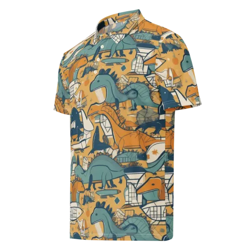 Jurassic Drift on a Men's Slim Fit Polo Shirt