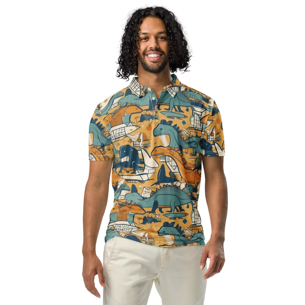 Jurassic Drift on Men's Slim Fit Polo Shirt — Front