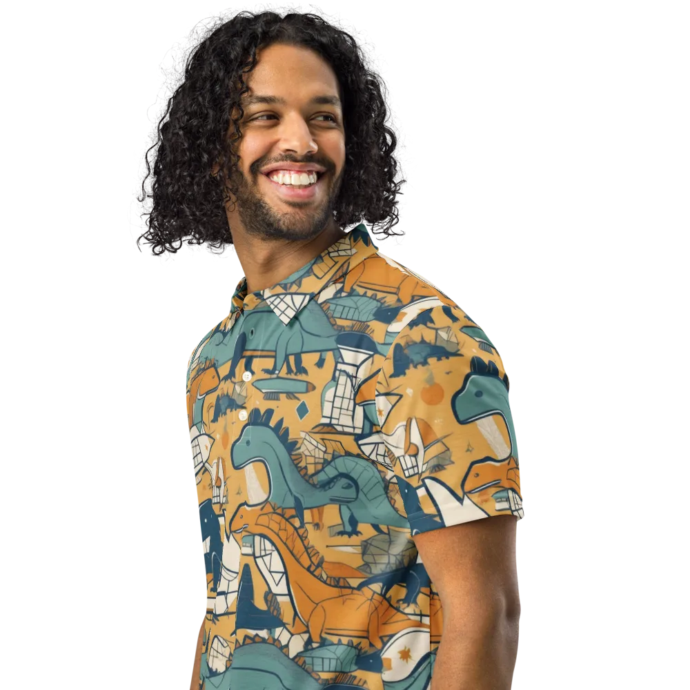 Jurassic Drift on Men's Slim Fit Polo Shirt — Left Front