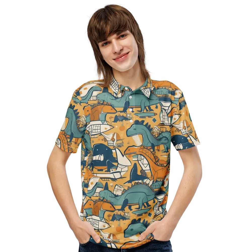 Jurassic Drift on Men's Slim Fit Polo Shirt — Front