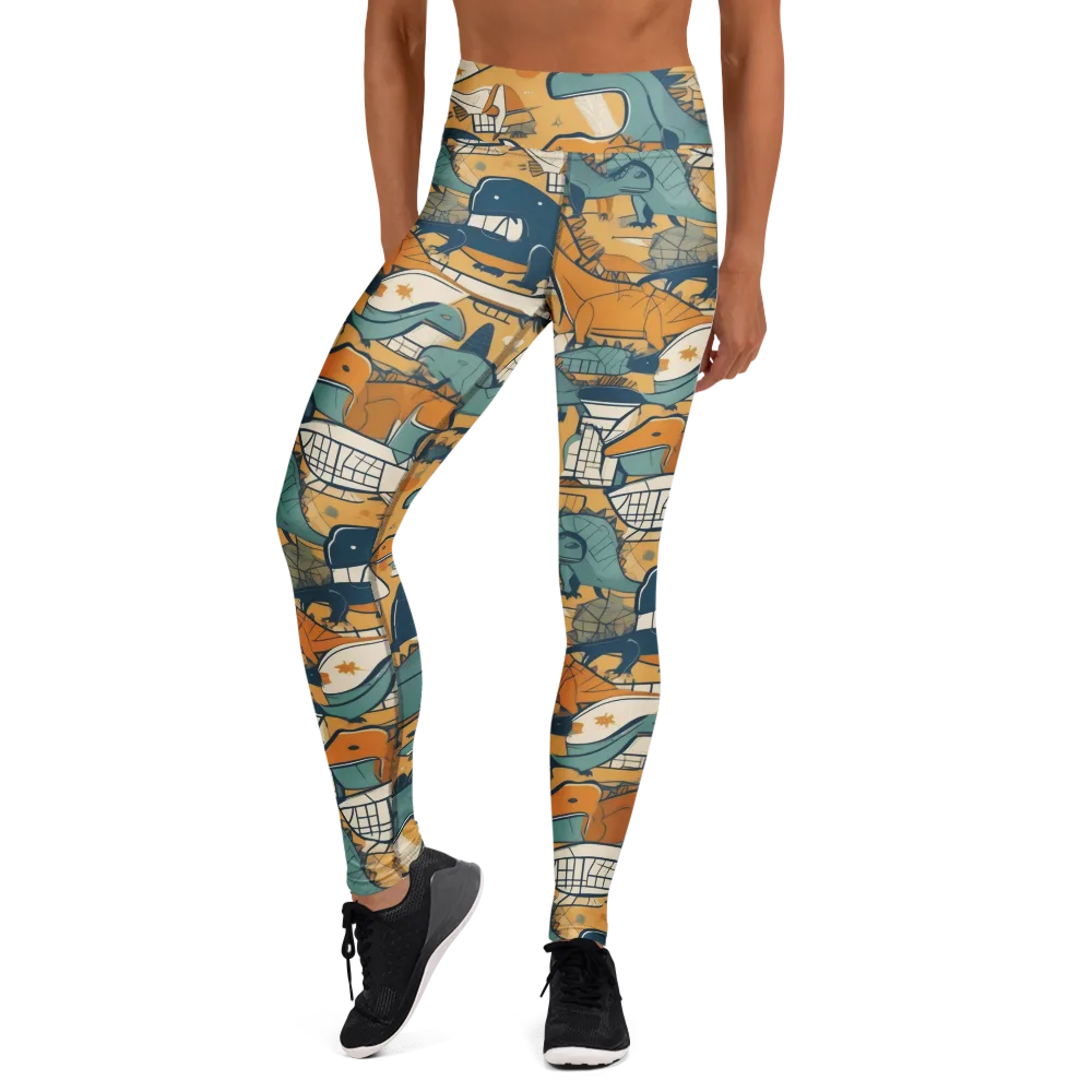 Jurassic Drift on Yoga Leggings — Front