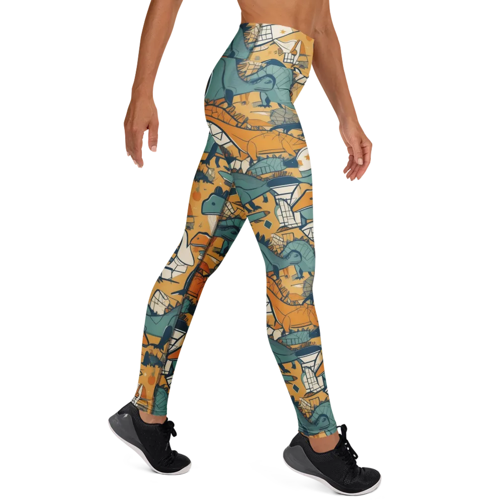 Jurassic Drift on Yoga Leggings — Right