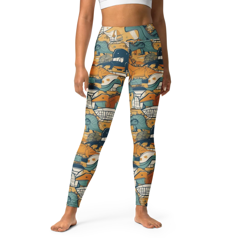 Jurassic Drift on Yoga Leggings — Front