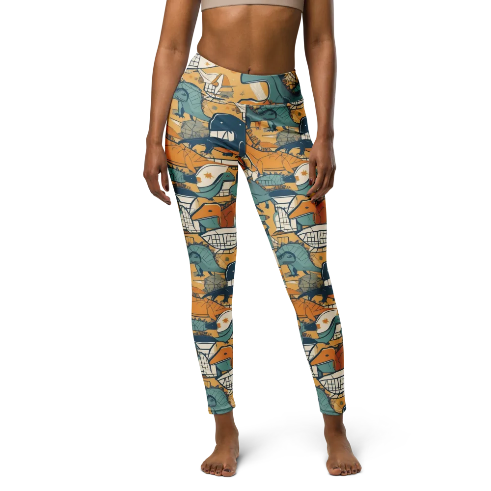 Jurassic Drift on Yoga Leggings — Front