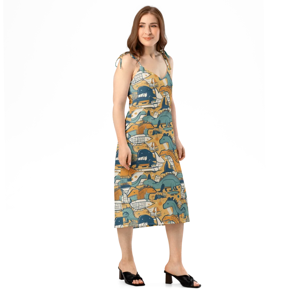 Jurassic Drift on Slip Dress — Right Front