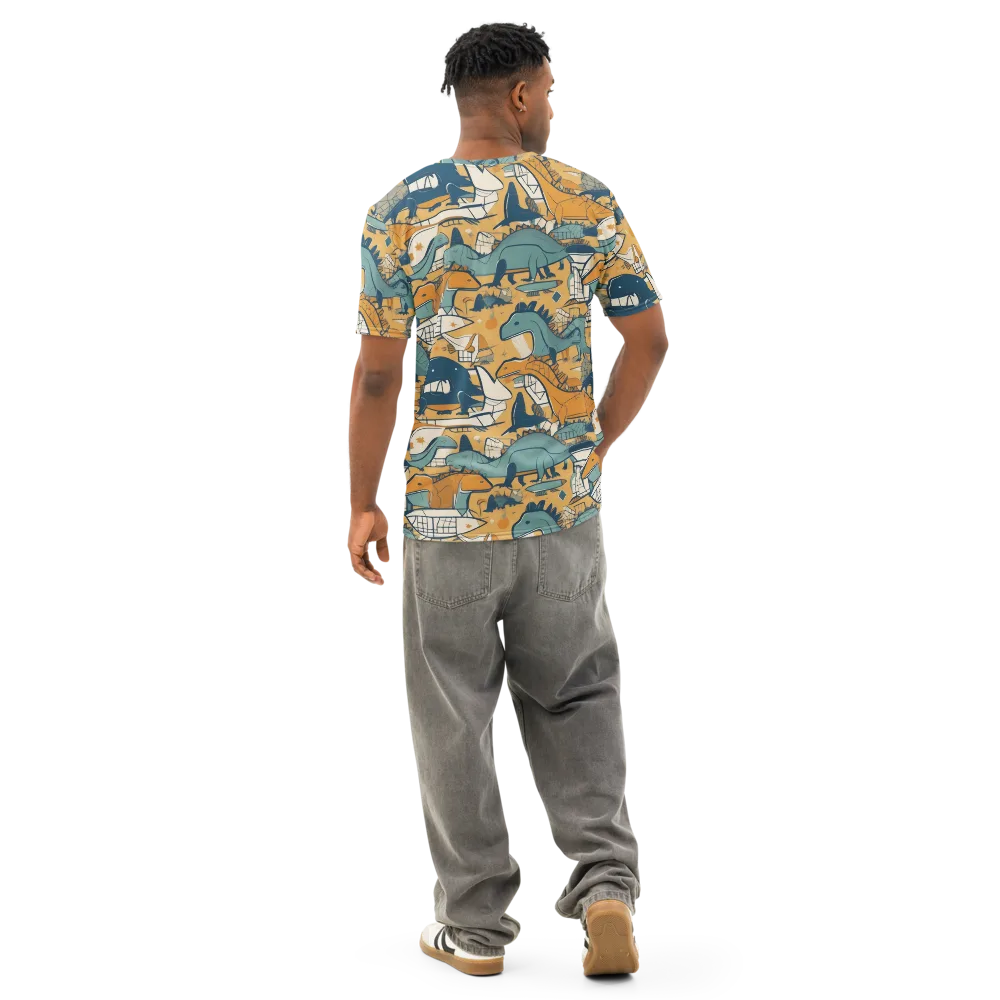 Jurassic Drift on Men's Cotton Crew Neck T-Shirt — Back