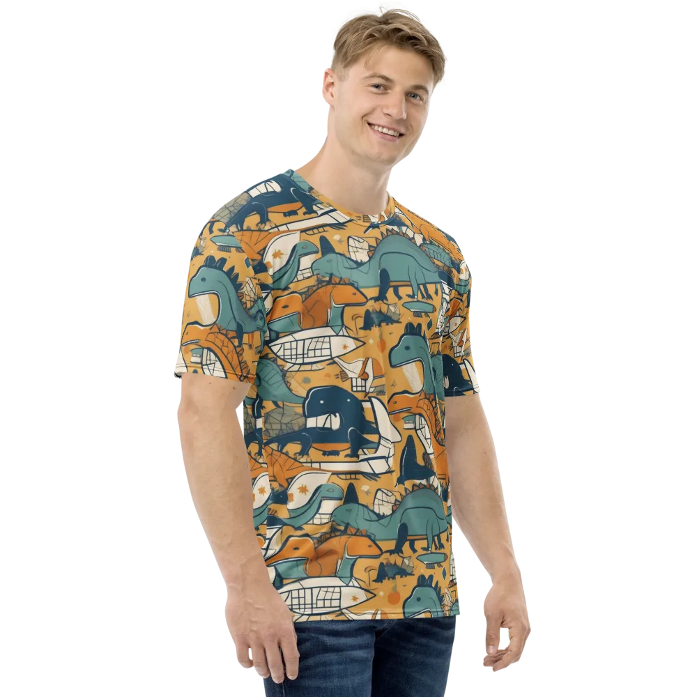 Jurassic Drift on Men's Crew Neck T-Shirt — Right