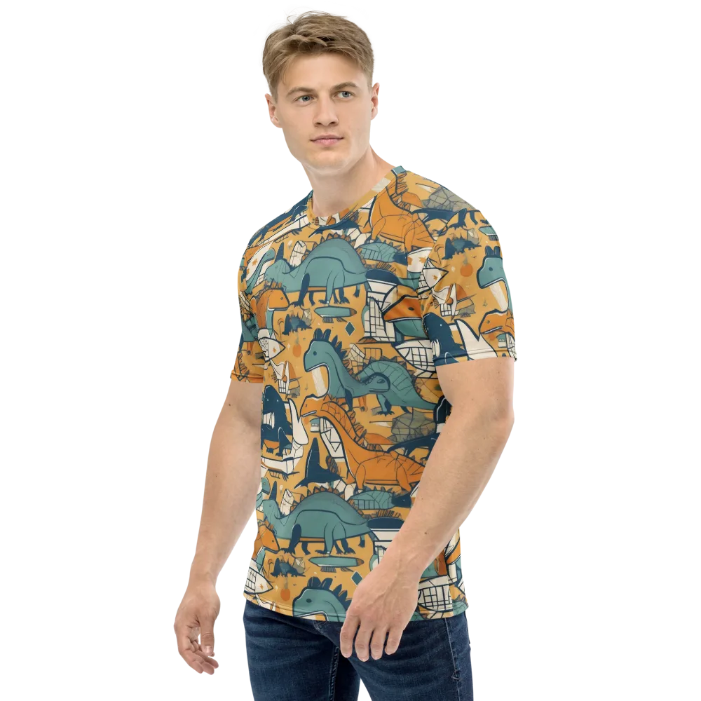 Jurassic Drift on Men's Crew Neck T-Shirt — Left