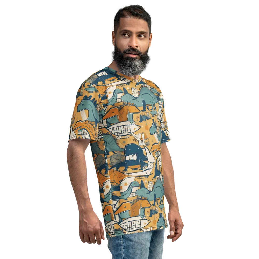 Jurassic Drift on Men's Crew Neck T-Shirt — Right