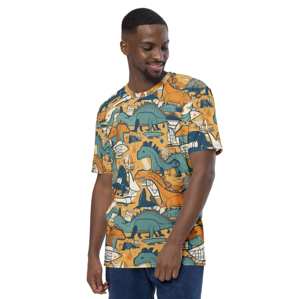 Jurassic Drift on Men's Crew Neck T-Shirt — Left