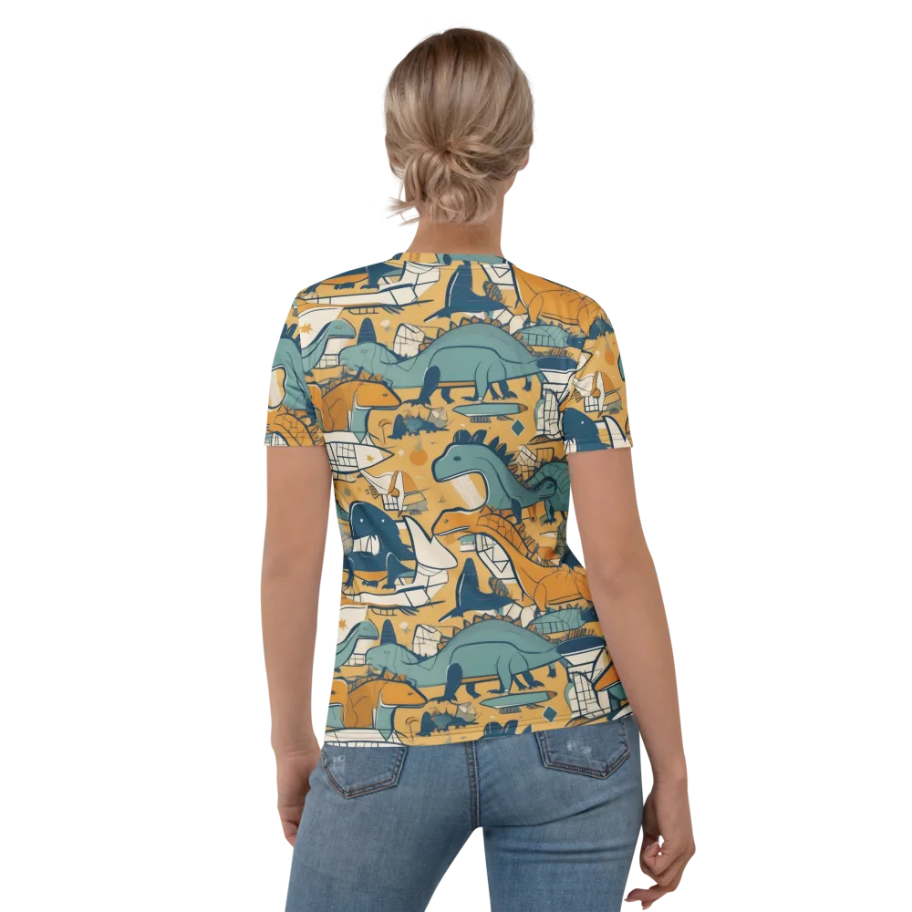 Jurassic Drift on Women's Crew Neck T-Shirt — Back