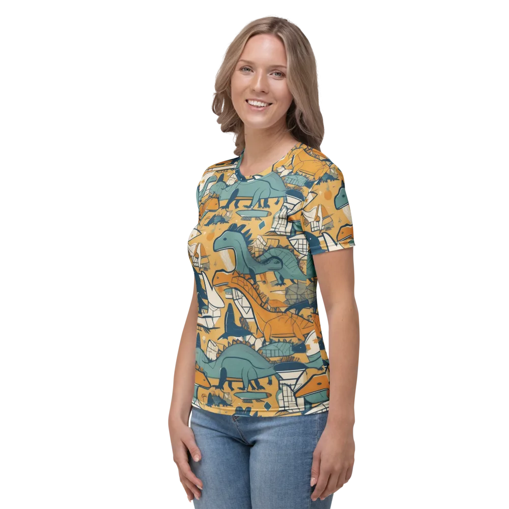 Jurassic Drift on Women's Crew Neck T-Shirt — Left