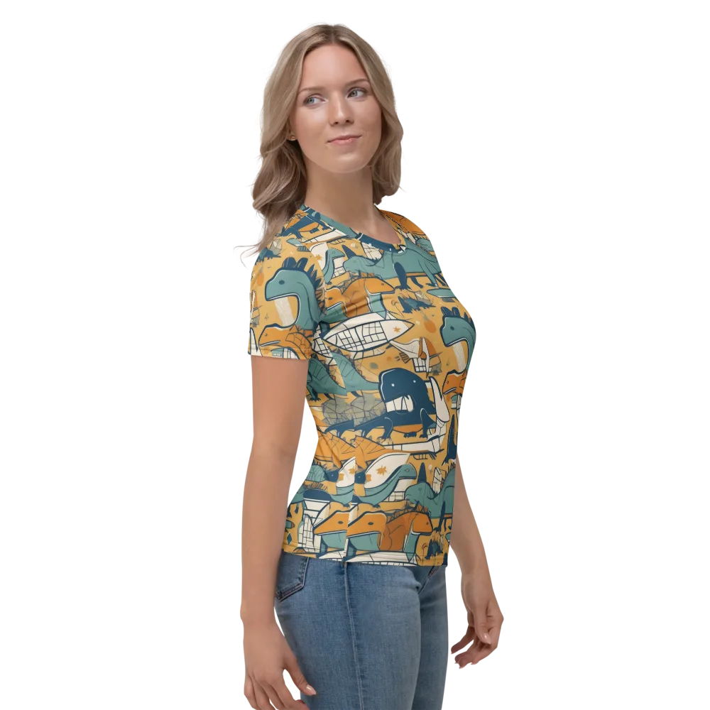 Jurassic Drift on Women's Crew Neck T-Shirt — Right