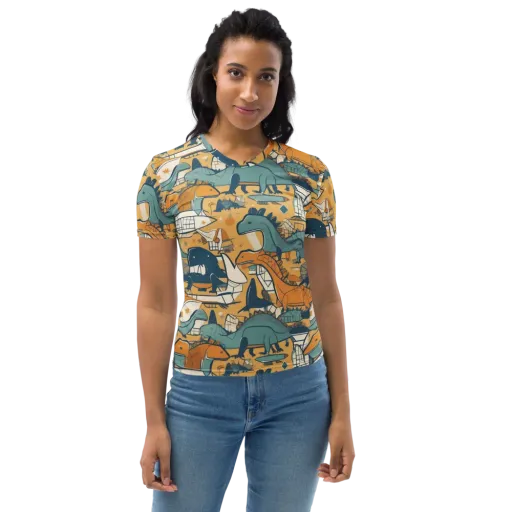 Jurassic Drift on a Women's Crew Neck T-Shirt