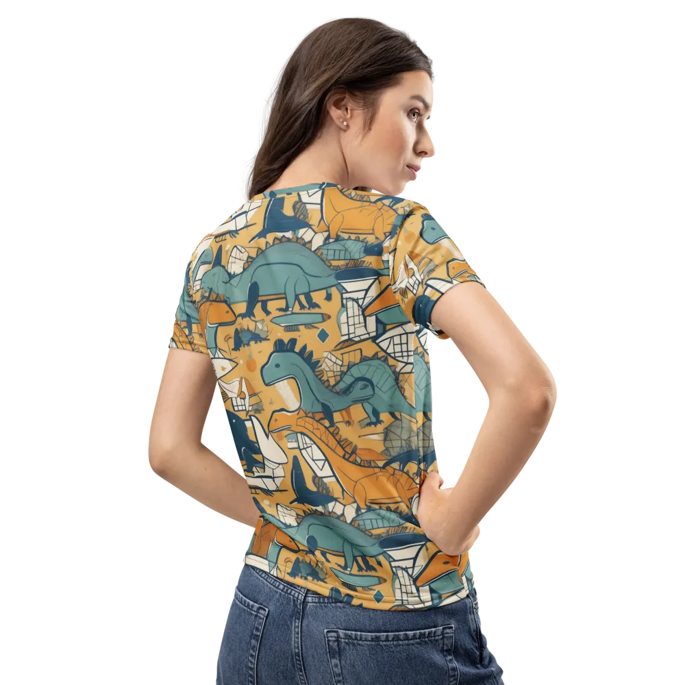 Jurassic Drift on Women's Crew Neck T-Shirt — Back