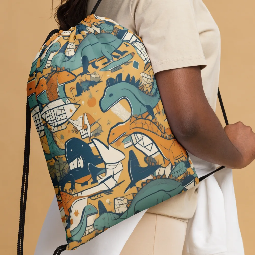 Jurassic Drift on Drawstring Bag — Front