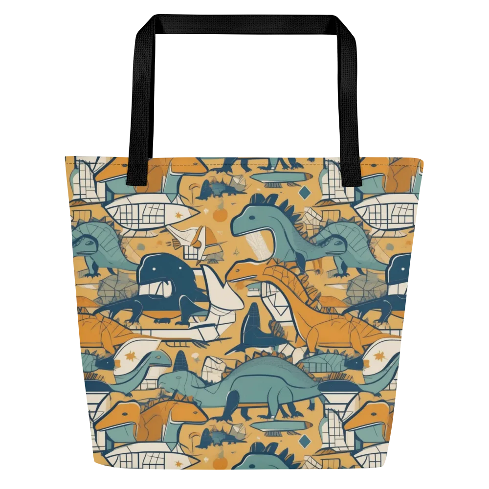 Jurassic Drift on Large Tote Bag W/ Pocket — Front