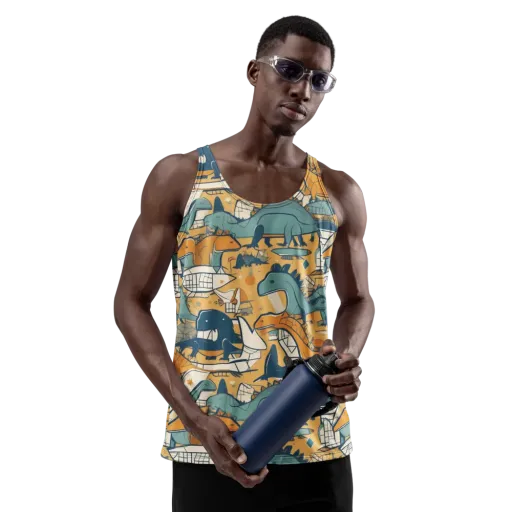Jurassic Drift on a Men's Tank Top
