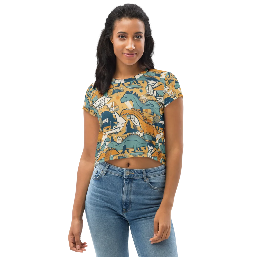 Jurassic Drift on Crop Tee — Front