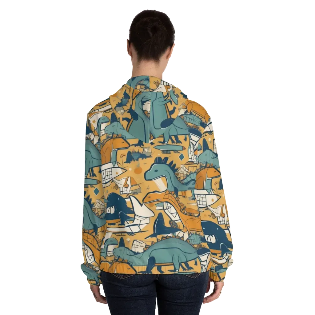 Jurassic Drift on Women's Full-Zip Hoodie — Back On Person