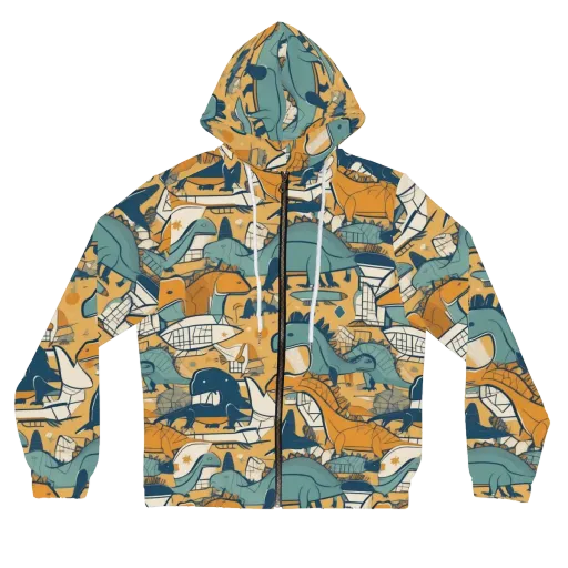 Jurassic Drift on a Women's Full-Zip Hoodie